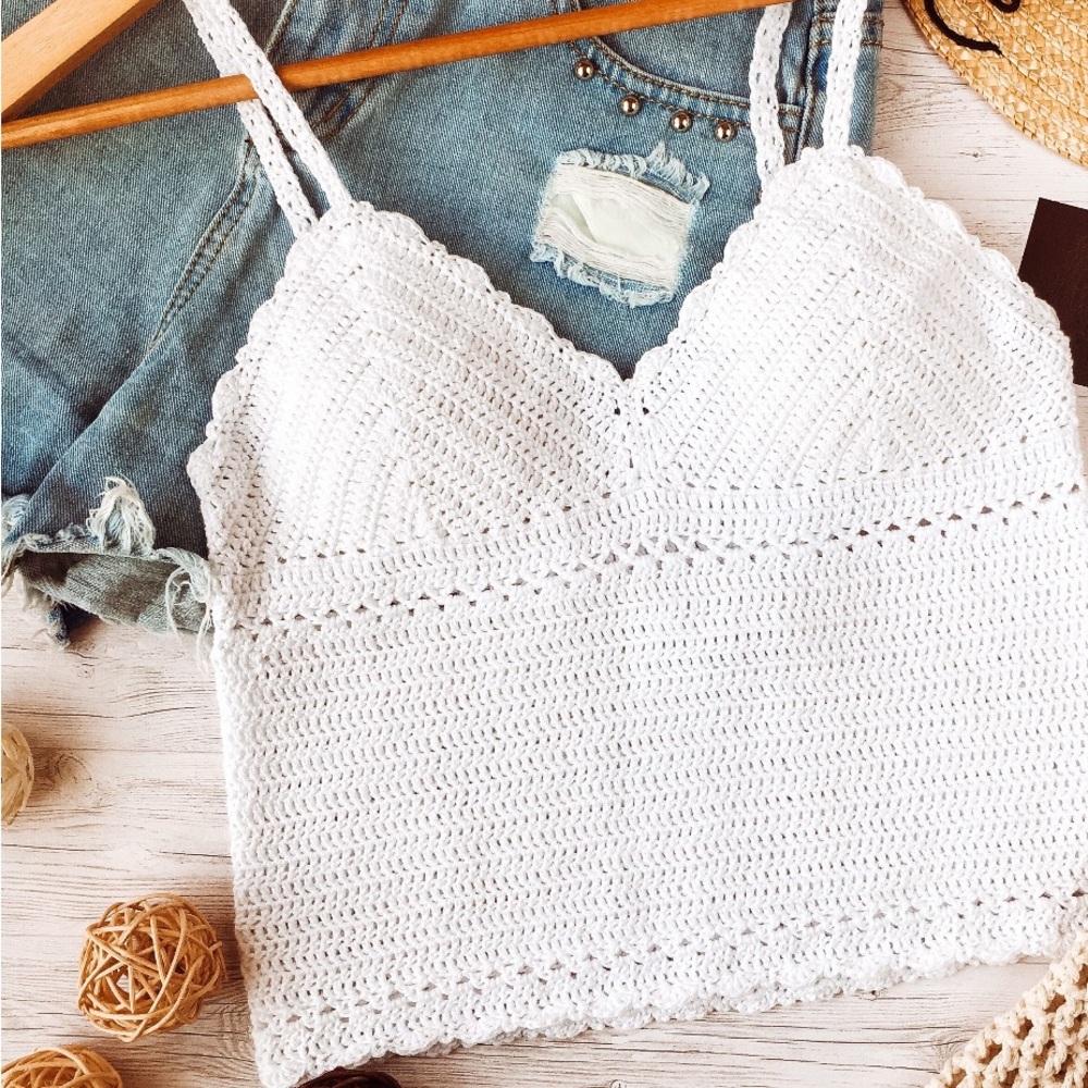 White Crochet Lace Women Top